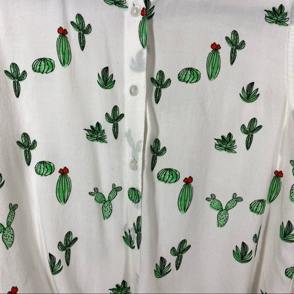 Japna Cactus Button down Collared Top Sleeveless - Picture 3 of 8